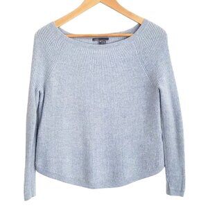 VINCE Women's XS Sweater Powder Blue Boat Neck Ribbed Knit Cashmere Wool Blend